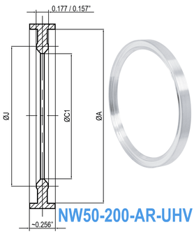 NW50 HV to UHV Metal Seal Centering Ring NW50-200-AR-UHV