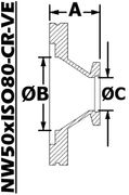 Conical Reducing Nipple (NW50xISO80-CR-VE)