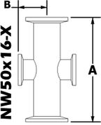 NW50 to NW16 Reducing Cross (NW50x16-X)