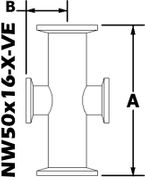 NW50 to NW16 Reducing Cross (NW50x16-X-VE)