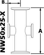 NW50 to NW25 Reducing Cross (NW50x25-X)