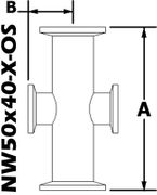 NW50 to NW40 Reducing Cross (NW50x40-X)