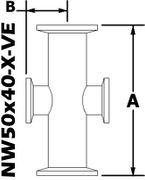 NW50 to NW40 Reducing Cross (NW50x40-X-VE)