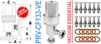 Pneumatic Right Angle Valve 1.33" OD Conflat (PRV-CF133-VE)