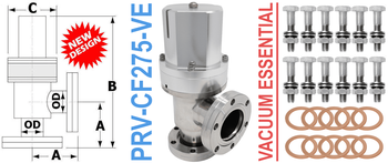 Pneumatic Right Angle Valve 2.75" OD Conflat (PRV-CF275-VE)