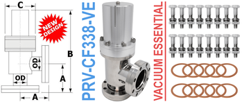 Pneumatic Right Angle Valve 3.38" OD Conflat (PRV-CF338-VE)