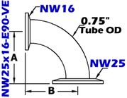 90° Reducing Elbow (NW25x16-E90-VE)