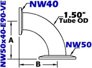 90° Reducing Elbow (NW50x40-E90-VE)