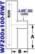 2.00" OD x 1.00" OD Reducing Tee (WF200x100-RWT)