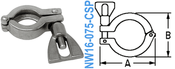 Stainless Wing Clamp Fits: NW10 & NW16 (NW16-075-CSP)