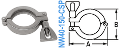 Stainless Wing Clamp Fits: NW40 (NW40-150-CSP)