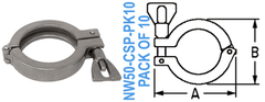 Stainless Wing Clamp Fits: NW50 (NW50-CSP-PK10)